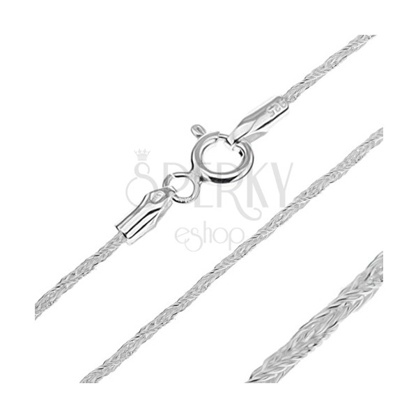 Srebrny łańcuszek 925 - skręcony błyszczący splot, 1,3 mm