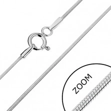 Łańcuszek ze srebra 925 - zaokrąglony o splocie wężyka, 1 mm