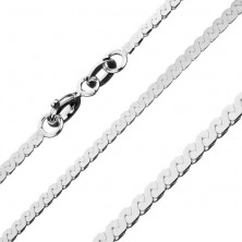 Błyszczący łańcuszek ze srebra 925 - linia w kształcie litery S, 1,8 mm