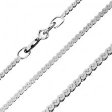 Płaski łańcuszek ze srebra 925 - linia w kształcie litry S, 1,5 mm