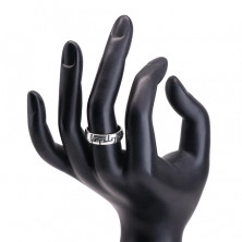 Srebrny pierścionek 925 - czarne grawerowane ząbki