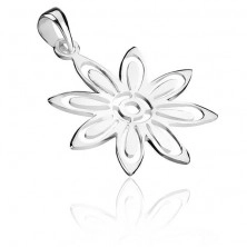 Srebrny wisiorek 925 - kwiatek z wyciętymi płatkami