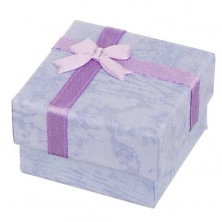 Pudełko na kolczyki - marmurkowe, pastelowe kolory z kokardką
