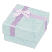 Pudełko na kolczyki - marmurkowe, pastelowe kolory z kokardką