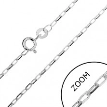 Srebrny łańcuszek 925 - owalne cienkie ogniwa scięte po bokach, 1,6 mm