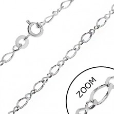 Łańcuszek srebrny 925 - małe ścięte i duże skręcone ogniwa, 3 mm