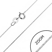 Srebrny łańcuszek 925 - lśniąca żmijka z tulejek, 0,6 mm