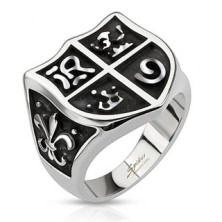 Stalowy pierścień - herb rycerski z symbolami