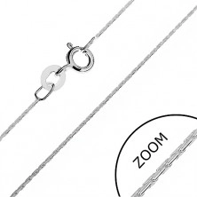 Lśniący łańcuszek ze srebra 925 - tulejkowe ogniwa, 0,7 mm