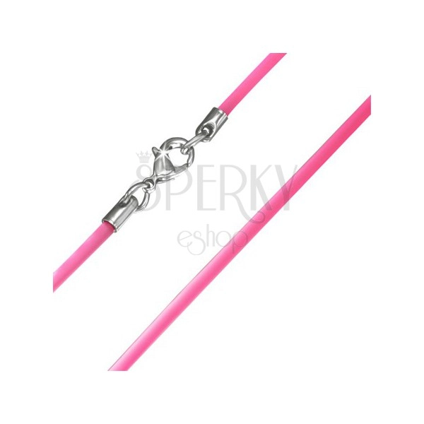 Gładki gumowy naszyjnik w kolorze różowym