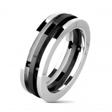 Stalowy pierścionek - dwukolorowe oddzielne pierścienie