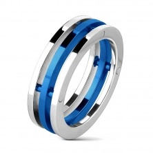 Pierścionek ze stali - dwukolorowe oddzielne pierścienie