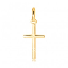 Zawieszka ze 14K złota - gładki łaciński krzyż z "X" pośrodku