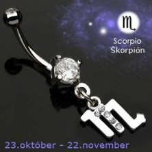 Piercing do pępka zawieszka znak zodiaku - Skorpion