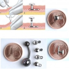 Podstawka pod piercing implant z tytanu 3 dziurki