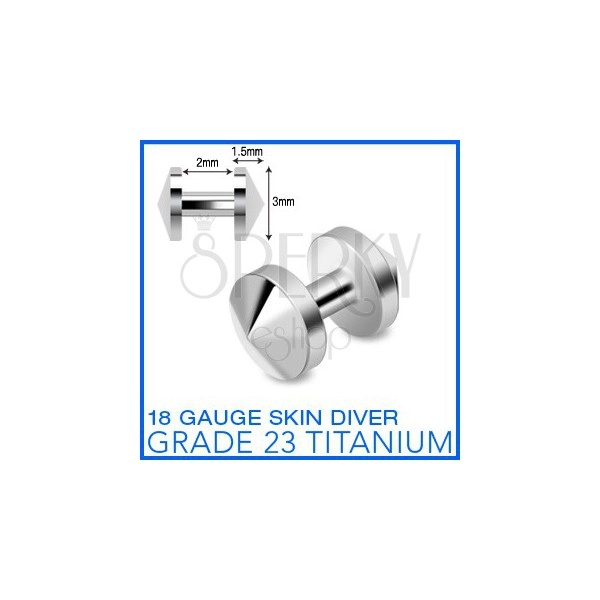 Tytanowy implant "skin diver" ze szpicem