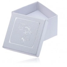 Perłowe pudełeczko na kolczyki - srebrny motyw chrztu
