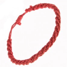 Spiralnie spleciona obła sznurkowa bransoletka w czerwonym kolorze