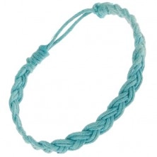Błękitna warkoczykowa bransoletka z zaplecionego sznurka