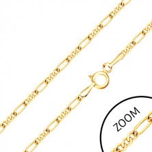 Łańcuszek w złocie 14K - owalne i elipsowe ogniwa, 450 mm