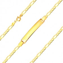 14K złoty łańcuszek na rękę ze wstawką - owalne ogniwo i drobne oczka