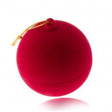 Aksamitne pudełeczko na pierścionek, czerwona świąteczna kula