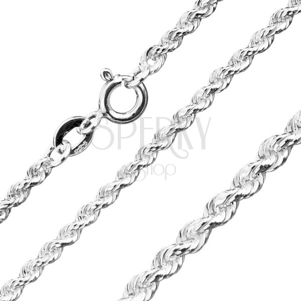 Łańcuszek ze srebra 925, spiralnie połączone ogniwa, grubość 1,8 mm, długość 450 mm