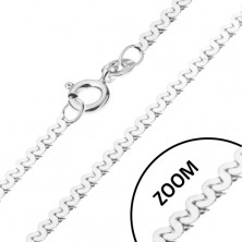 Łańcuszek ze srebra 925 - eska, lśniący, szerokość 1 mm, długość 450 mm