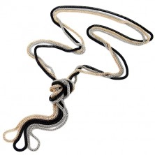 Naszyjnik - okrągłe łańcuszki w czarnym, srebrnym i złotym kolorze