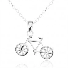 Srebrny naszyjnik 925, dokładnie wycinany wisiorek - rower
