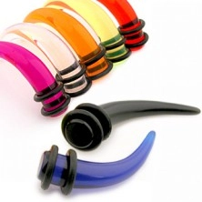 Akrylowy taper do ucha - pazur w różnych kolorach i rozmiarach, gumki