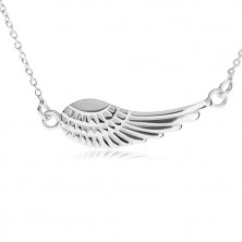 Srebrny naszyjnik 925, wisiorek - skrzydło anielskie z grawerowaniem