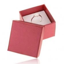 Pudełeczko prezentowe na pierścionek i kolczyki, czerwony kolor o perłowym połysku