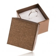 Matowe pudełeczko na pierścionek, kolczyki i wisiorek w brązowym odcieniu