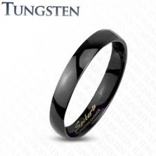 Tungsten gładki czarny pierścionek, wysoki połysk, 2 mm