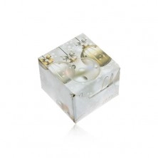 Tekturowe pudełeczko na prezent - pierścionek, kolczyki lub zawieszka, motyw świąteczny