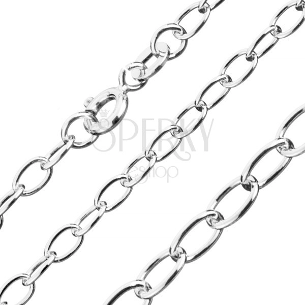 Srebrny łańcuszek 925 - standardowe owalne ogniwa, szerokość 1,2 mm, długość 460 mm