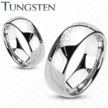 Tungsten obrączka srebrnego koloru, motyw Władcy Pierścieni, 6 mm