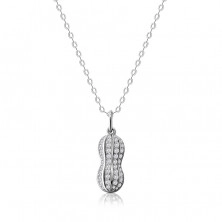 Naszyjnik ze srebra 925, lśniący orzech ziemny z okrągłymi perełkami