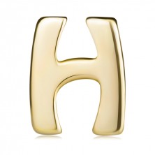 Lśniąca zawieszka z żółtego 14K złota, drukowana litera H, gładka powierzchnia