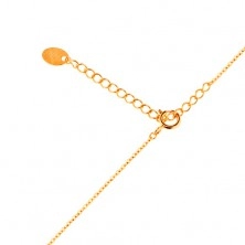 Naszyjnik z żółtego 14K złota - łańcuszek z owalnych ogniw, półksiężyc z cyrkoniami