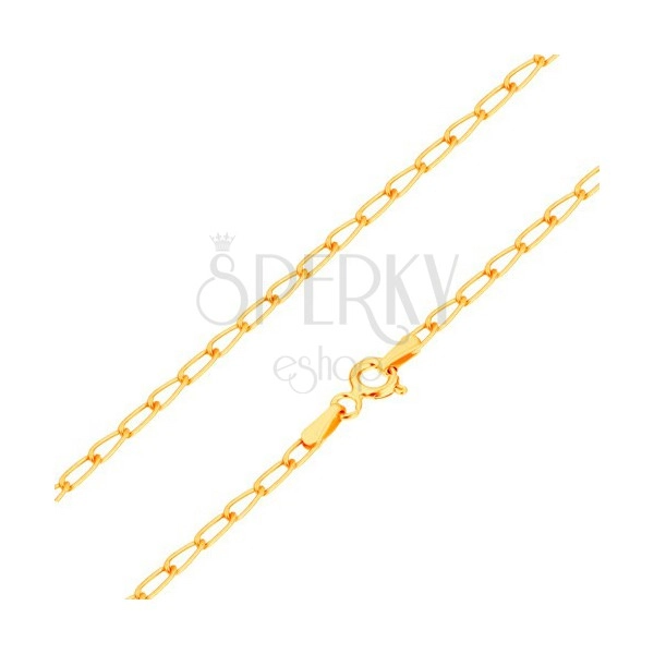 Bransoletka z żółtego 14K złota - lśniące płaskie owalne ogniwa, 190 mm