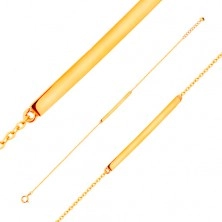Bransoletka z żółtego 14K złota - lśniący wąski pas, łańcuszek z owalnych ogniw, 185 mm
