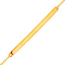 Bransoletka z żółtego 14K złota - lśniący wąski pas, łańcuszek z owalnych ogniw, 185 mm