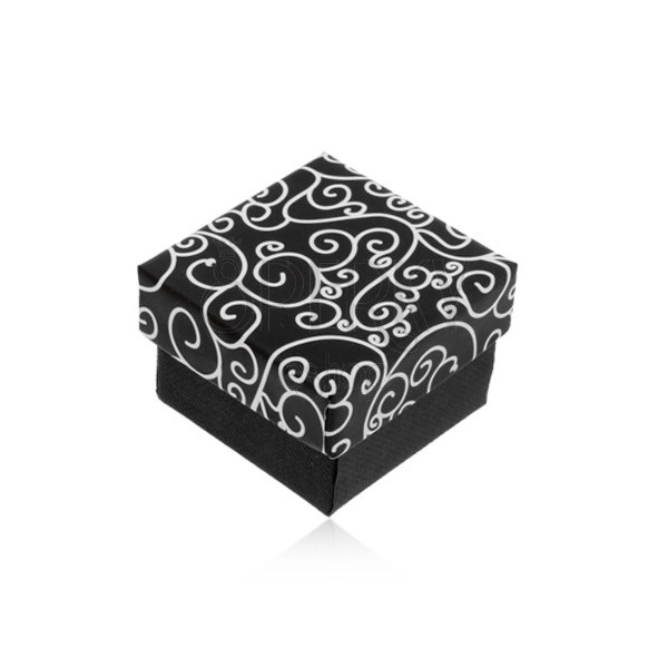 Czarno-białe pudełeczko na kolczyki, zawieszkę lub pierścionek - skręcony wzór