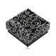 Czarne pudełeczko na kolczyki lub zawieszkę, białe spiralne ornamenty