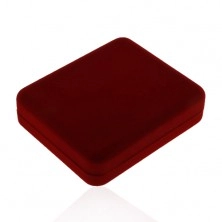 Ciemnoczerwone duże pudełeczko na łańcuszek lub naszyjnik, aksamitna powierzchnia