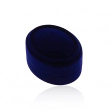 Owalne aksamitne pudełeczko na kolczyki, zawieszkę lub dwa pierścionki, niebieski kolor