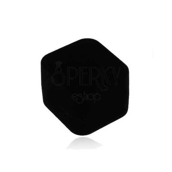 Upominkowe pudełeczko na pierścionek lub kolczyki, kwadratowy kształt, czarny odcień