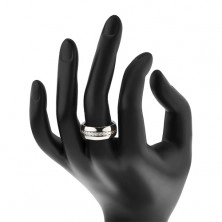 Lśniący pierścionek z wolframu z plecionym wzorem srebrnego koloru, 8 mm